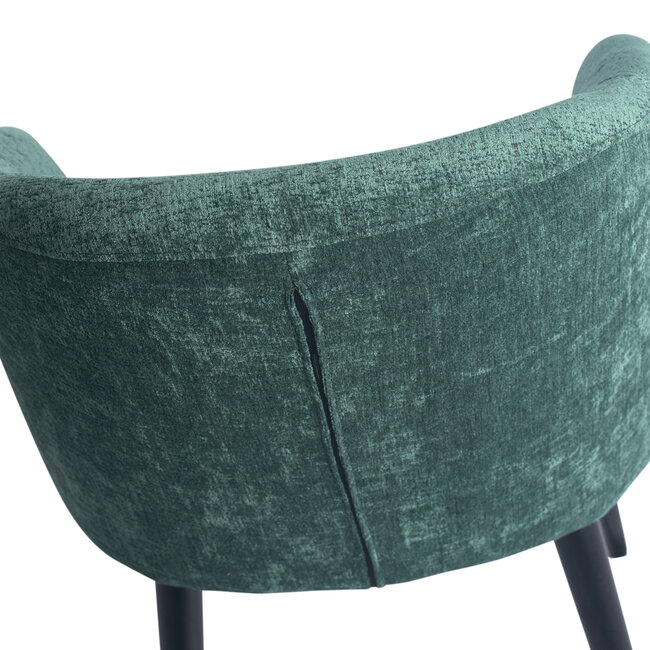 PTMD Eettafelstoel Petrol groen met houten poten