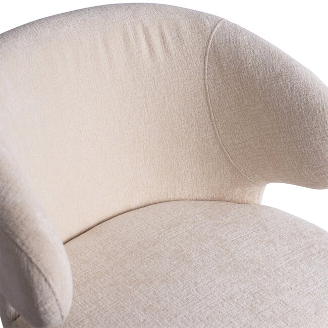 PTMD Eettafelstoel Fiori wit met houten poten