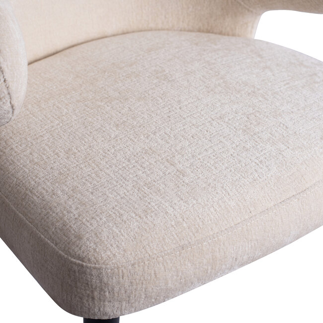 PTMD Eettafelstoel Fiori wit met houten poten