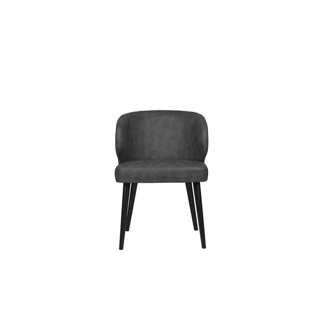 PTMD Eettafelstoel Fiori antraciet kunstleer met houten poten