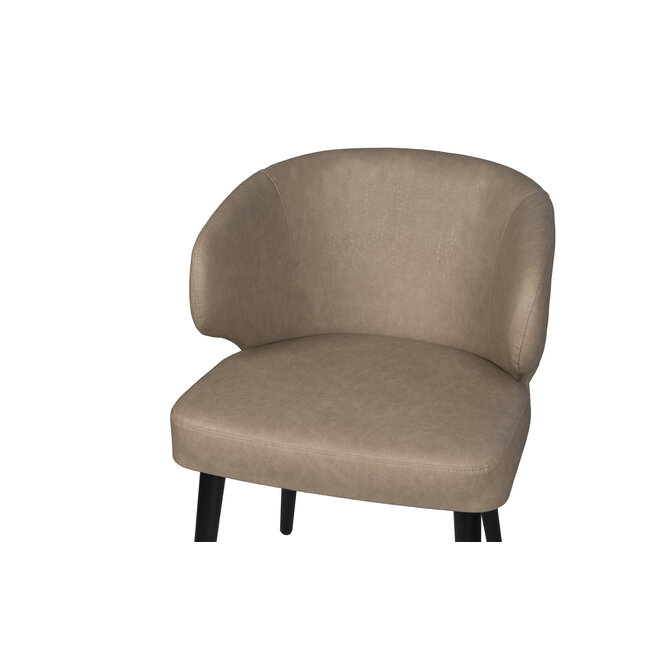 PTMD Eettafelstoel Fiori zand kunstleer met houten poten