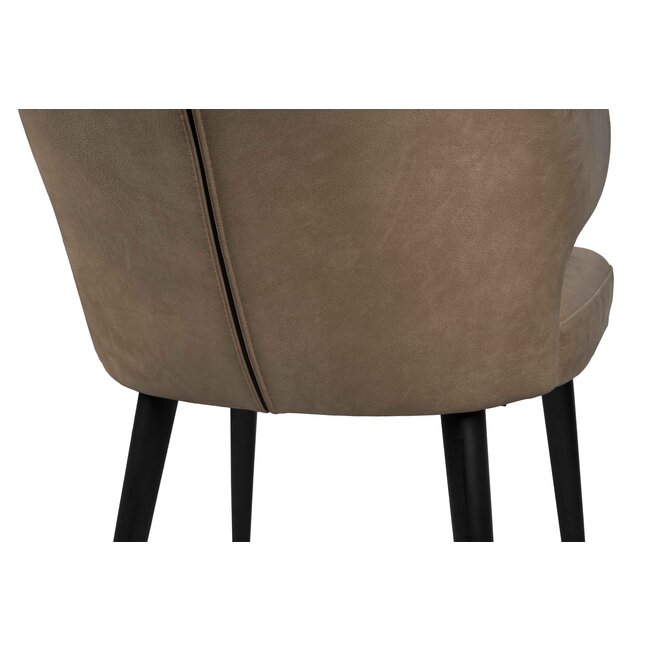 PTMD Eettafelstoel Fiori taupe terraleer met houten poten