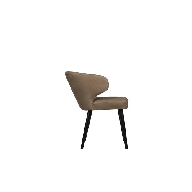 PTMD Eettafelstoel Fiori taupe terraleer met houten poten