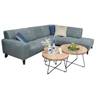 WoonMax Hoekbank Nashville A2 2.5 zits met ottomane Cuba Thyme - Showroommodel