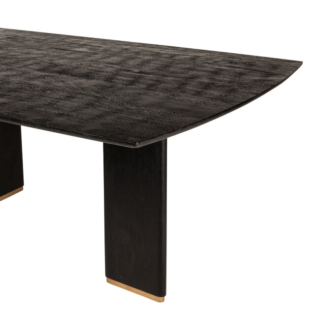 PTMD Eettafel Liber mango zwart gouden poot 280 cm