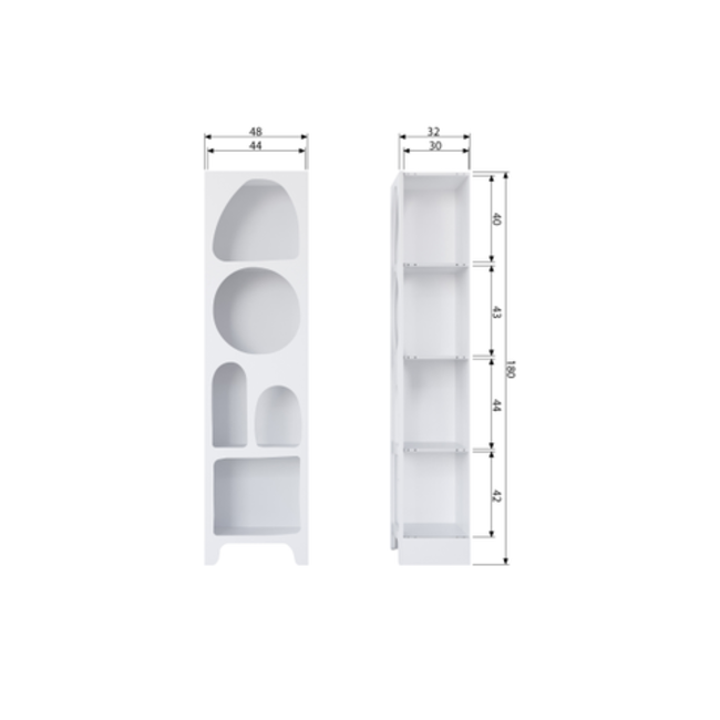 Woood Caz Vakkenkast Smal Wit [fsc]