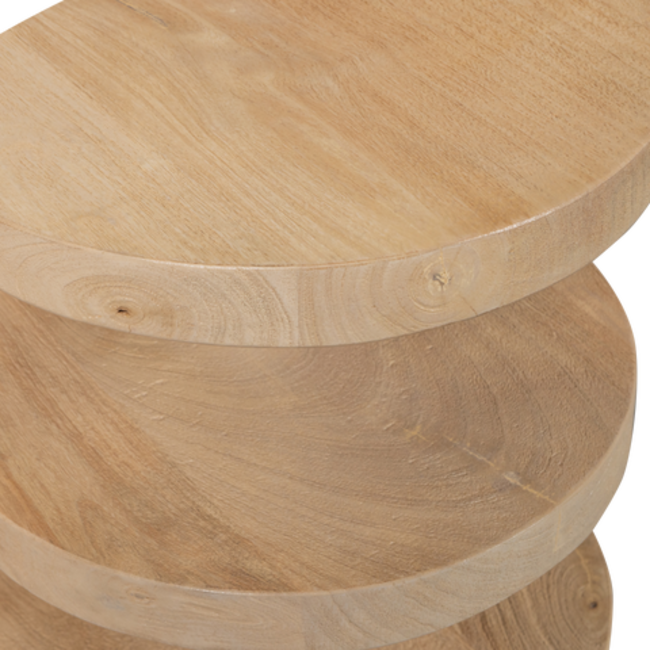 Woood Darren Halfronde Bijzettafel Mango Hout Naturel