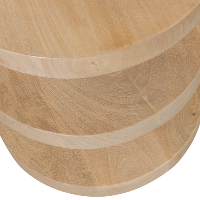 Woood Darren Halfronde Bijzettafel Mango Hout Naturel