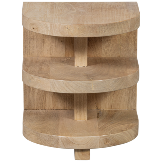 Woood Darren Halfronde Bijzettafel Mango Hout Naturel