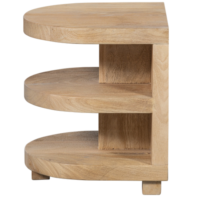 Woood Darren Halfronde Bijzettafel Mango Hout Naturel