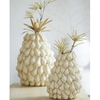 Light en Living Vaas deco GARLIC crème - 2 maten