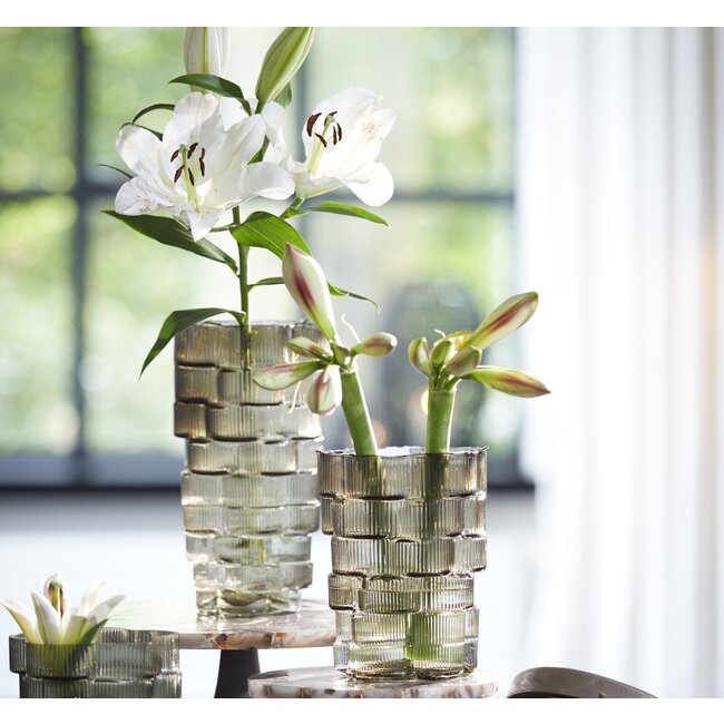 Light en Living Vaas Ø17,5x30 cm DOURO smoke glas