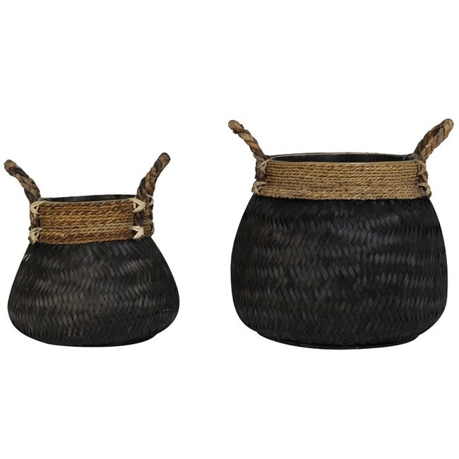 Light en Living Mand Set van 2  BONGAS  bamboe zwart