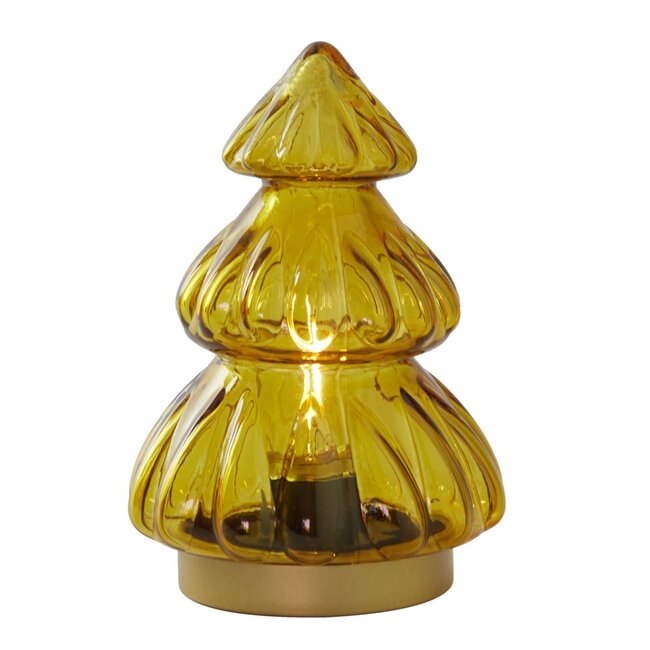 Light en Living Tafellamp LED Ø12x18 cm TREE glas glans  okergeel