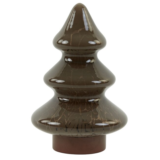 Light en Living Tafellamp LED Ø14x20 cm TREE glas  bruin+koper