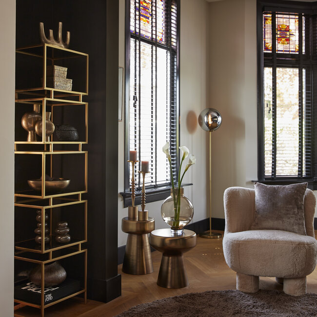 Light en Living Vloerlamp Ø30x160 cm MEDINA glas  smoke+goud