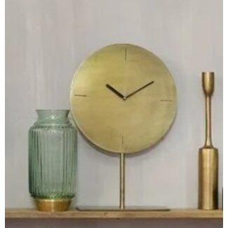 Light en Living Klok op voet Ø30x45 cm WAIWO antiek  brons