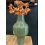 Light en Living Vaas deco Ø27x49 cm SINDO glanzend donker olijf groen+zwart