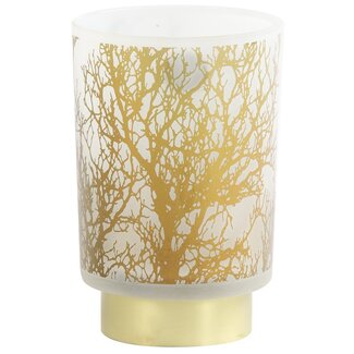 Light & Living Tafellamp LED Ø10x12,5 cm BRANCH glas wit-goud
