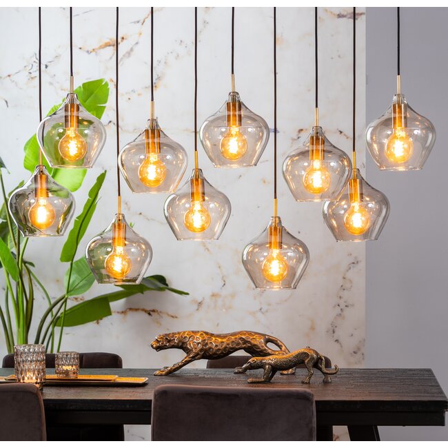 Light en Living Hanglamp 10L glas smoke