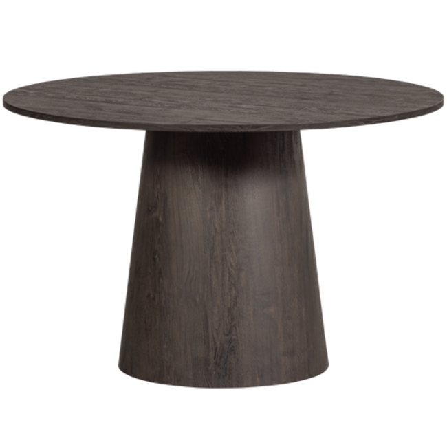 Woood Maan Eettafel Rond Mdf Donkerbruin Ø 120cm