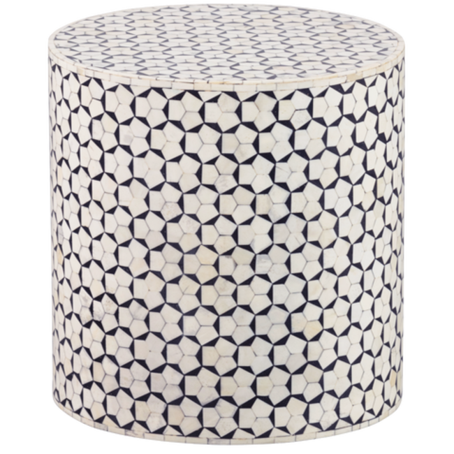 Woood Neva Bijzettafel Zwart/wit