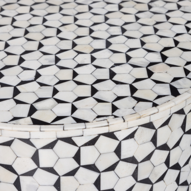 Woood Neva Bijzettafel Zwart/wit