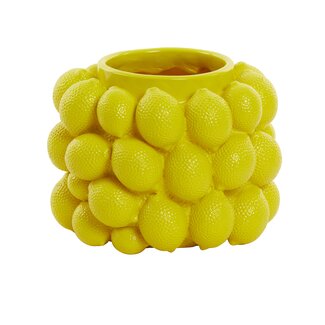 Light en Living Vaas deco Ø24,5x18 cm LEMON geel