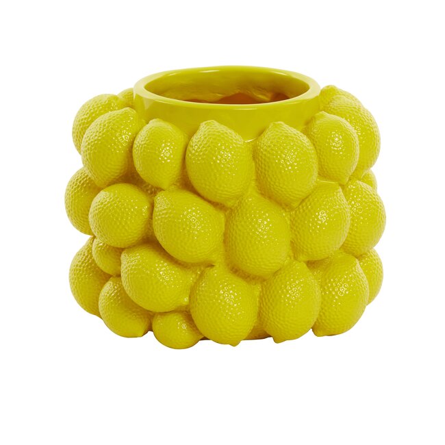 Light en Living Vaas deco Ø24,5x18 cm LEMON geel