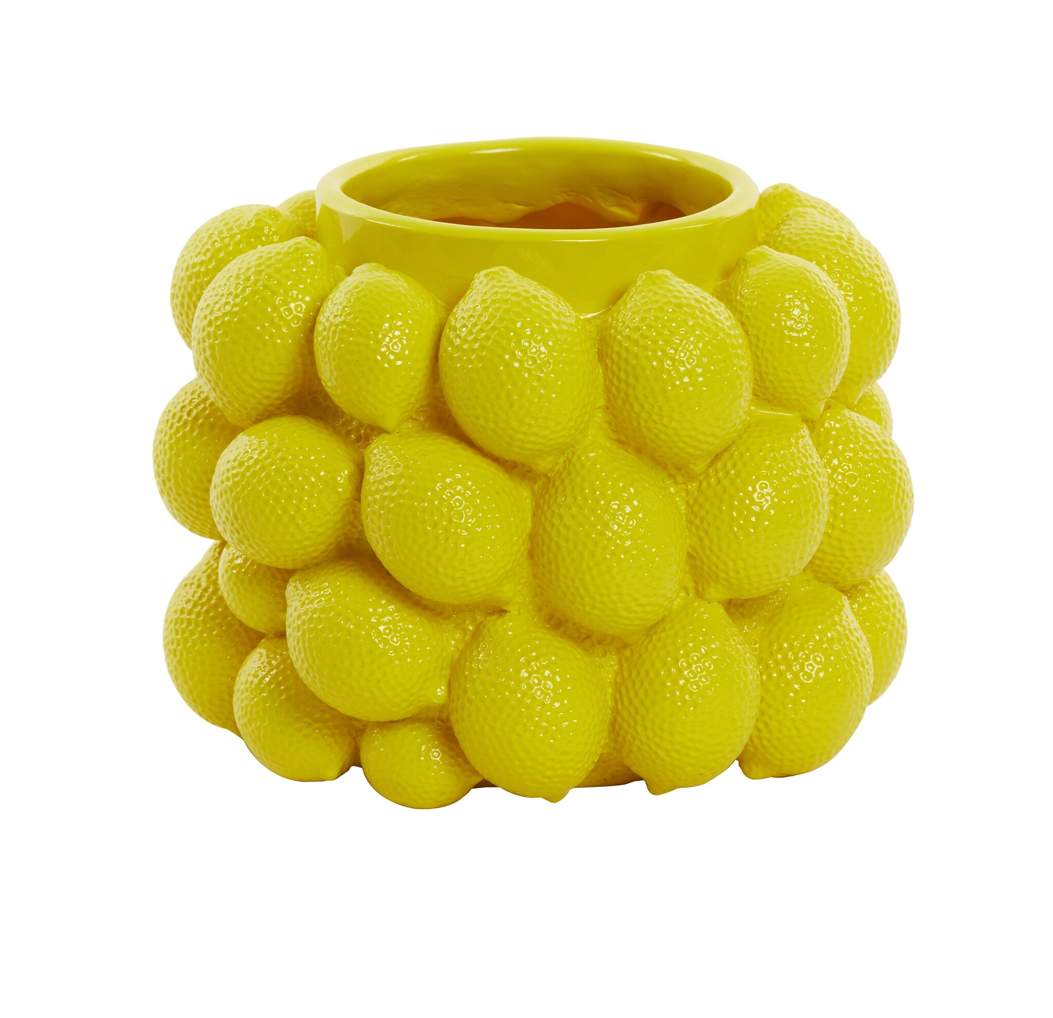 Vaas 21,5x22 cm LEMON keramiek geel - De Woon Winkel