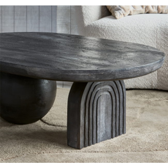 Woood Steppe Salontafel Mango Hout Zwart