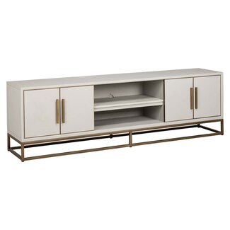 Richmond Interiors  TV-meubel Whitebone brass 4-deuren 200 (Verona Grey)