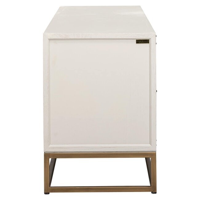 Richmond Interiors  TV-meubel Whitebone brass 4-deuren 200 (Verona Grey)
