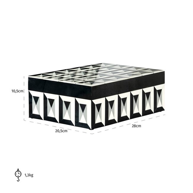 Richmond Interiors  Juwelenbox Licia groot zwart / wit groot