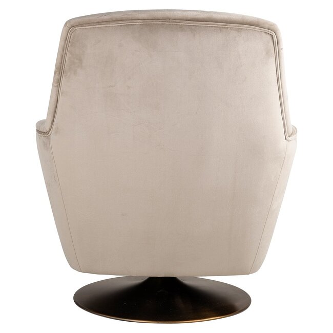 Richmond Interiors  Draaifauteuil Nora khaki velvet (Quartz Khaki 903)