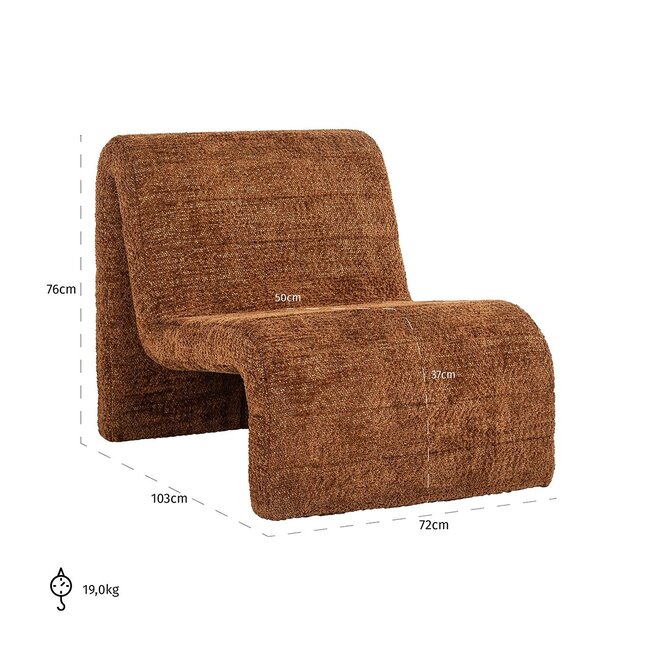 Richmond Interiors  Fauteuil Kelly lovely cinnamon (Be Lovely 603 Cinnamon)