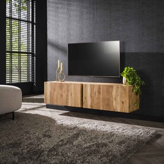 WoonStijl TV-meubel zwevend 2 deuren block acacia