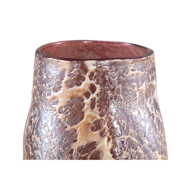 PTMD Vaas Xamery rood dik glas vase bubble waves L