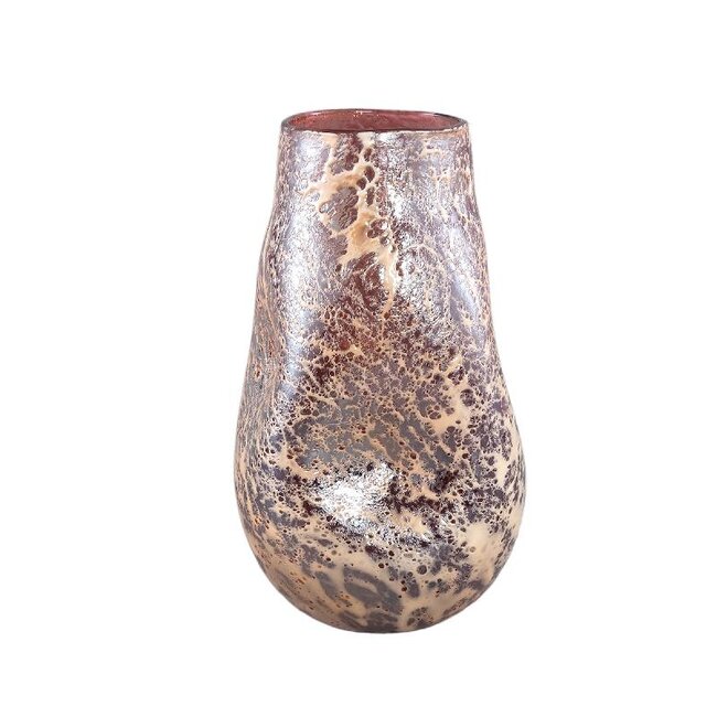 PTMD Vaas Xamery rood dik glas vase bubble waves L