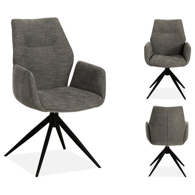 WoonMax Eettafelstoel Puebla Miami - Ash, Zwart of Toffee