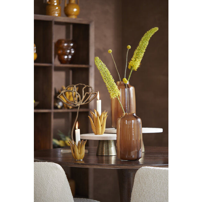 Light en Living Ornament op voet 28x8,5x45 cm PAPAVERU antique brons