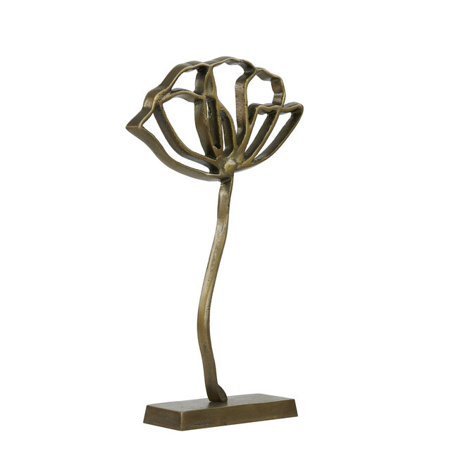 Light en Living Ornament op voet 28x8,5x45 cm PAPAVERU antique brons