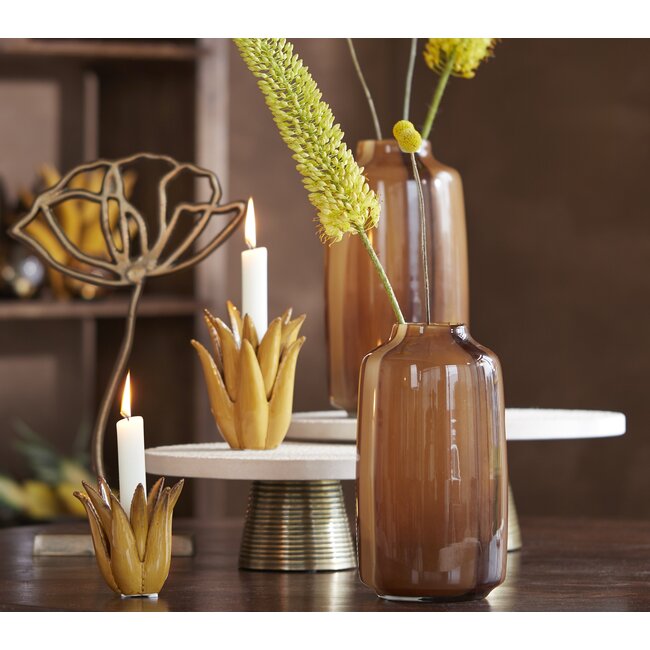 Light en Living Ornament op voet 28x8,5x45 cm PAPAVERU antique brons