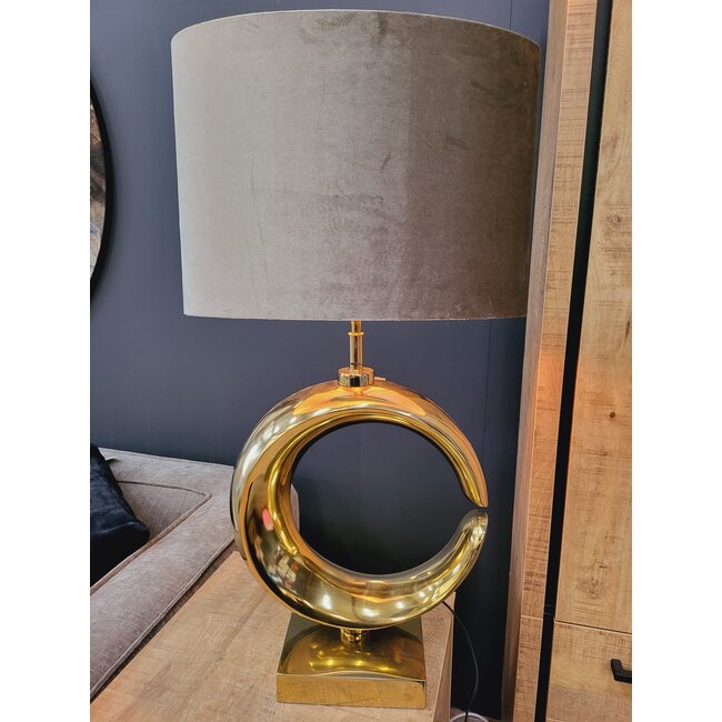 Light en Living Lampenkap ovaal recht smal ZINC taupe - diverse afmetingen