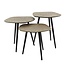 WoonStijl Salontafel set van 3 point metallic brons antiek