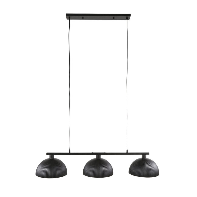 WoonStijl Hanglamp 3L halfronde kap-ribbel