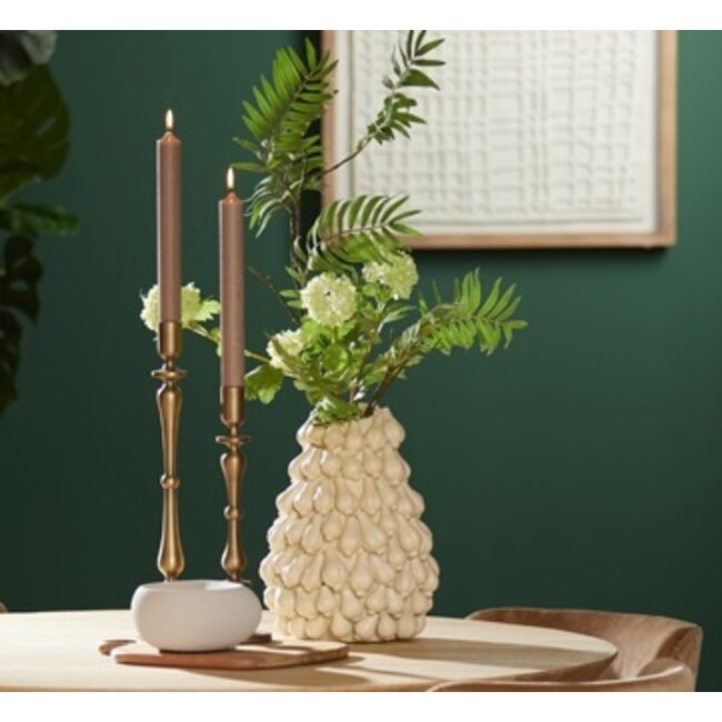 Light en Living Vaas deco GARLIC crème - 2 maten