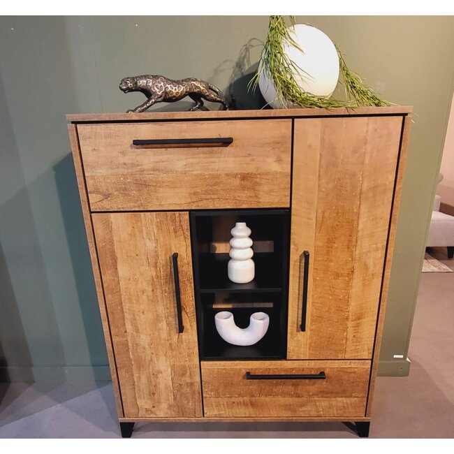 WoonMax Bergkast Maldini Old teak - 2 deuren en 1 lade