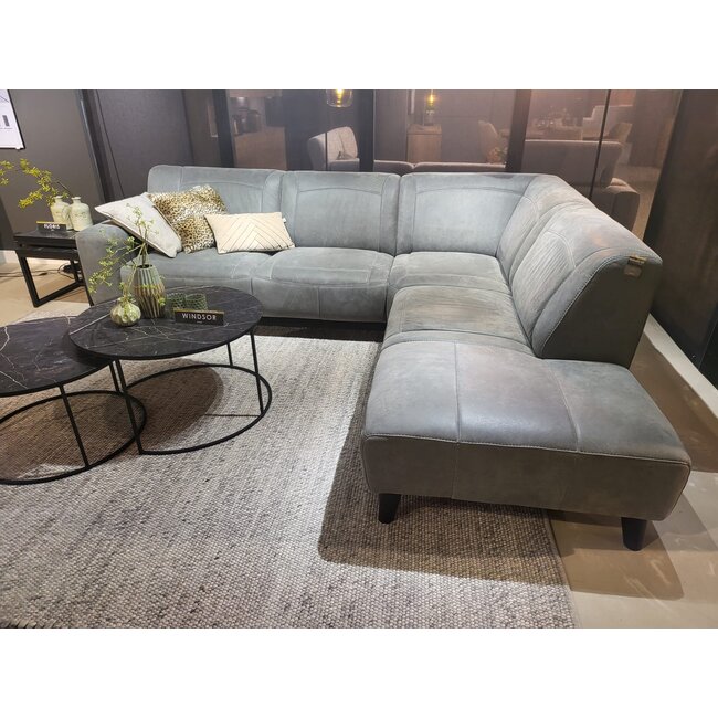 WoonMax Hoekbank Nashville A2 2.5 zits met ottomane Cuba Thyme - Showroommodel