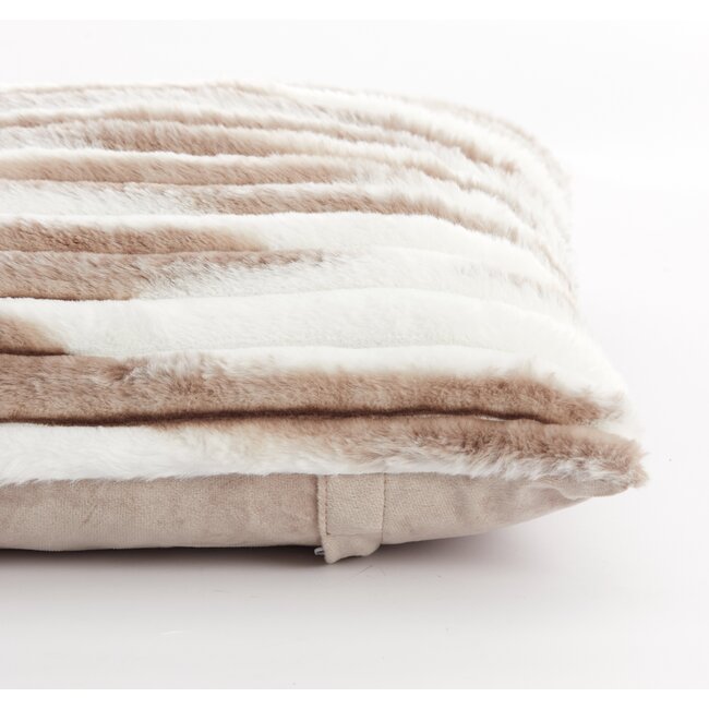 Light en Living Kussen 45x45 cm MABLY velvet crème-bruin